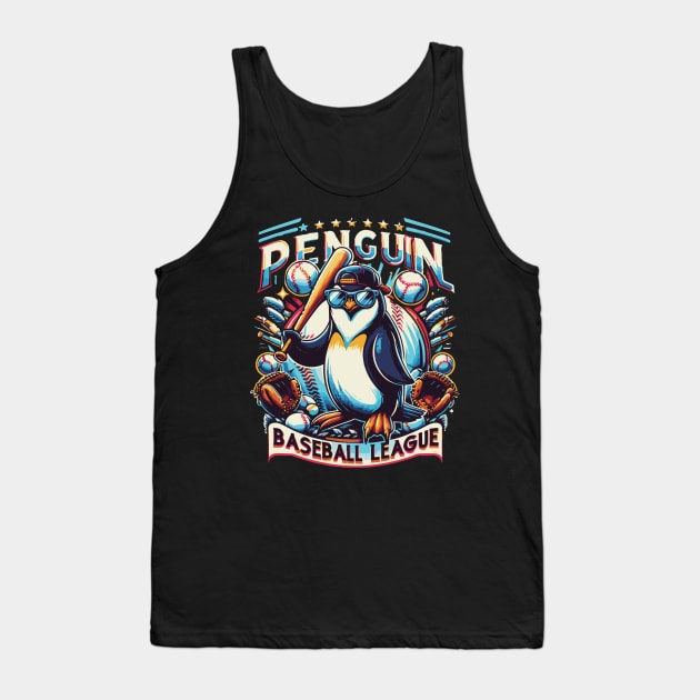 Penguin Baseball Tribute - Penguin Baseball League - Baseball Gift Tank Top by TributeDesigns